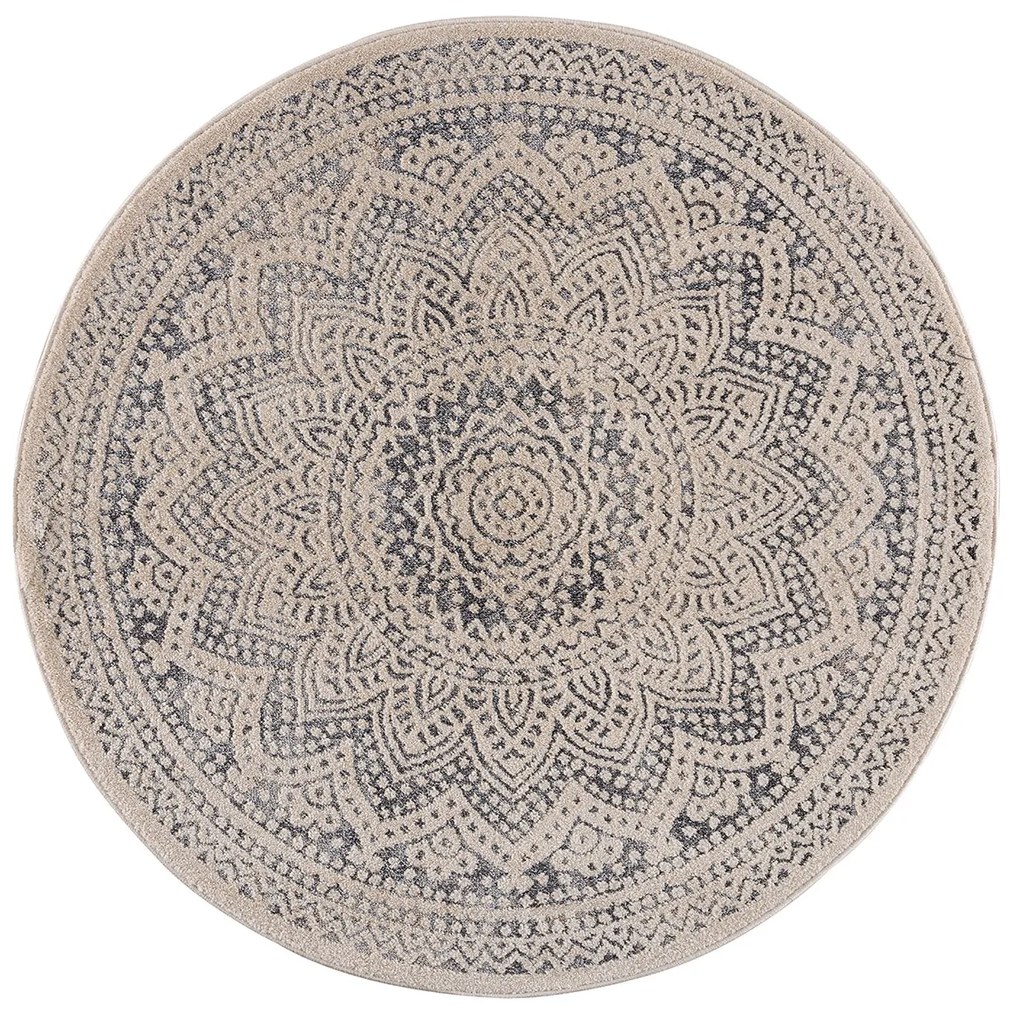 Dekorstudio Moderný okrúhly koberec ART 1652 sivý Priemer koberca: 160cm