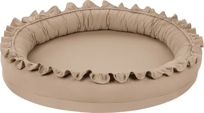 Mini hniezdo pre deti s volánom cappuccino