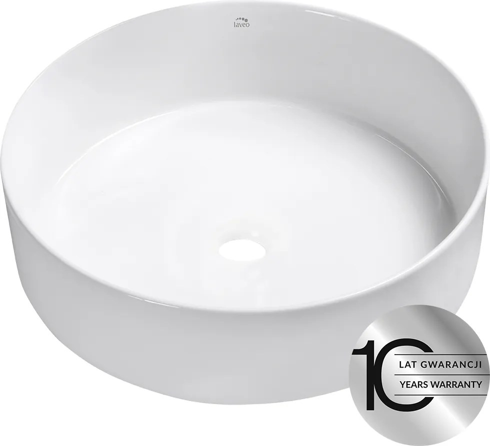 Laveo Umývadlo na dosku Desna ø36 cm - VUD_6236, keramika, biele