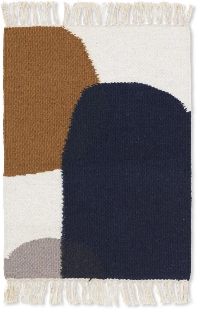 ferm LIVING Vlnený koberec Kelim Mat Merge 50 x 70 cm
