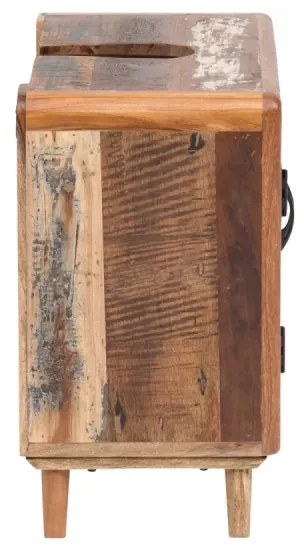 furniture-nabytek.cz - Masívna umývadlová skrinka Calcutta II z recyklovaného dreva, lakovaná, viacfarebná – 70×35×60 cm