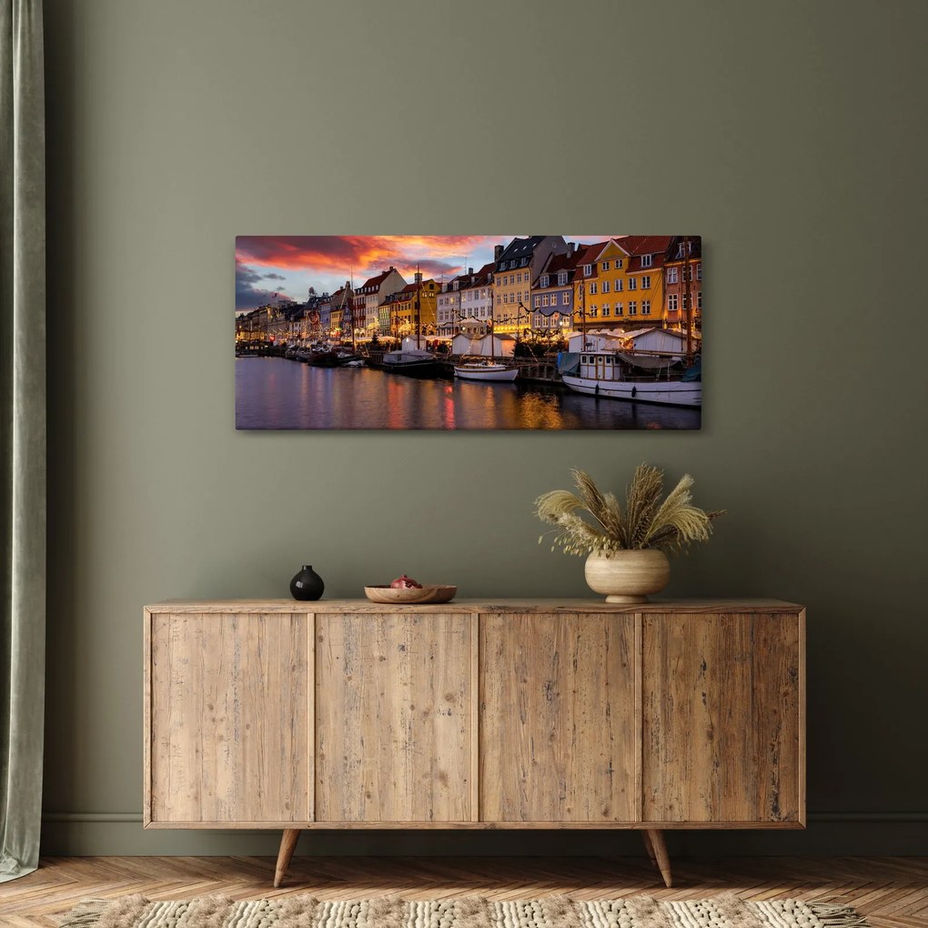 Obraz - Nyhavn, Kodaň (120x50 cm)