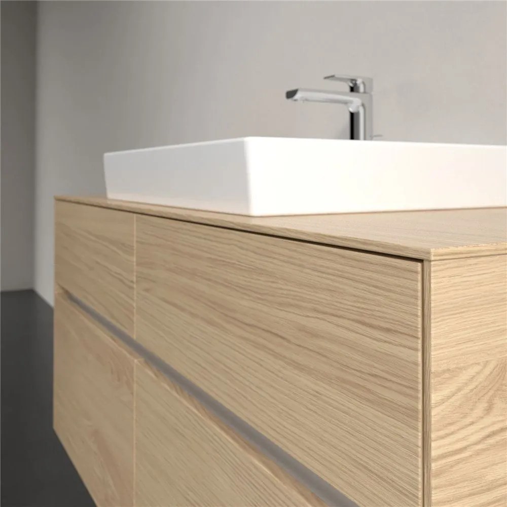 VILLEROY &amp; BOCH Collaro závesná skrinka pod umývadlo na dosku (umývadlo v strede), 4 zásuvky, s LED osvetlením, 1200 x 500 x 548 mm, Nordic Oak, C081B0VJ