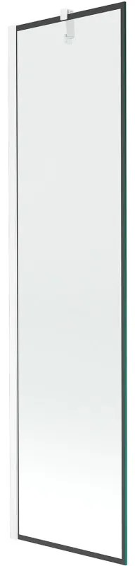 Mexen Next vaňová zástena jednokrídlová 50 x 150 cm, Čierny vzor, Biela - 895-050-000-00-70-20