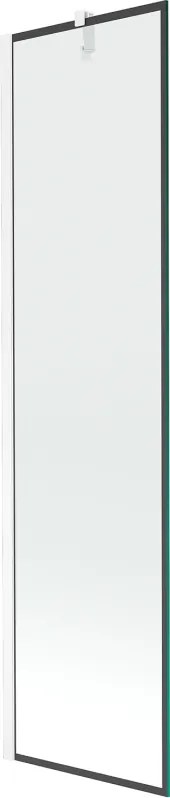Mexen Next vaňová zástena jednokrídlová 50 x 150 cm, Čierny vzor, Biela - 895-050-000-00-70-20