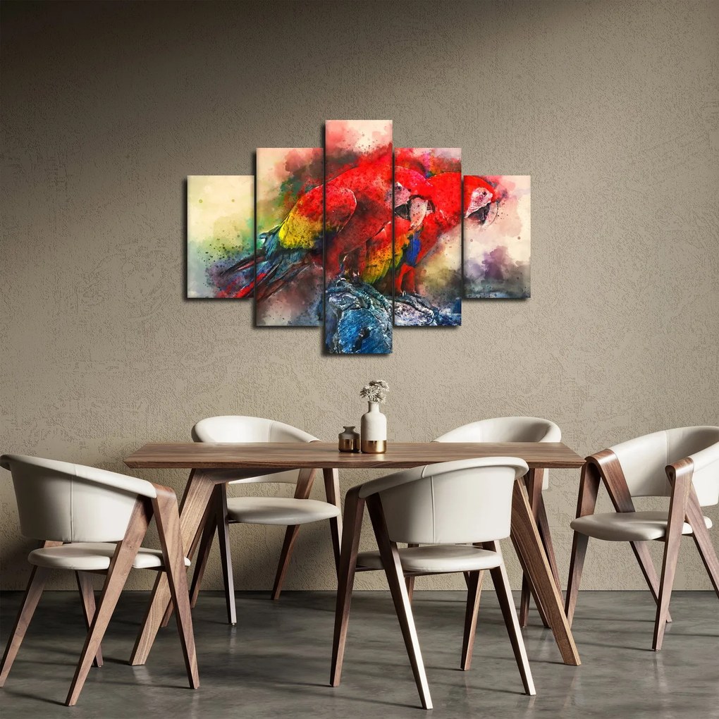 Obraz červených papagájov ara (150x105 cm)