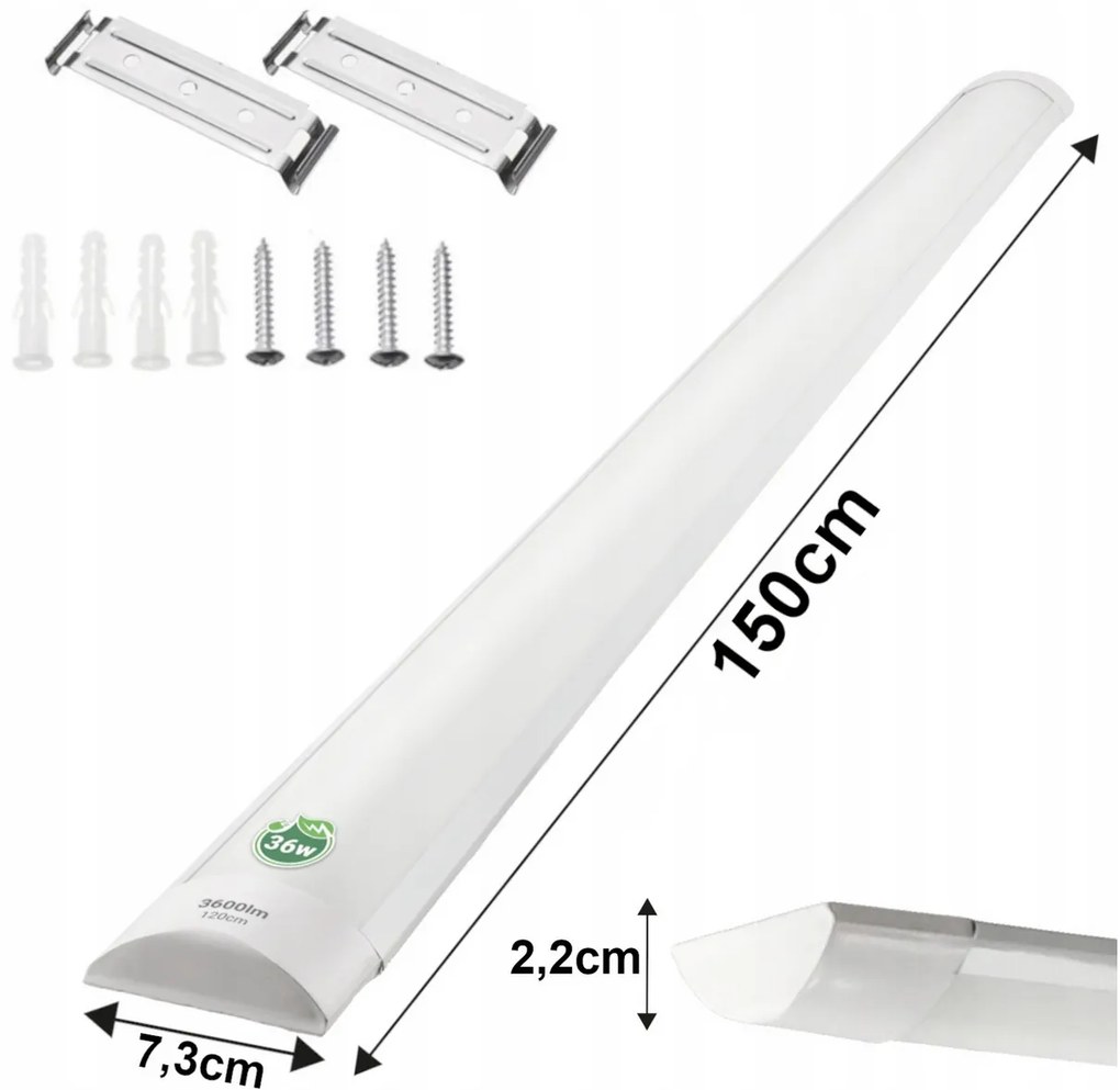 BERGE Prisadená LED lampa 150cm - 50W - 5000lm - IP20 - 4500K