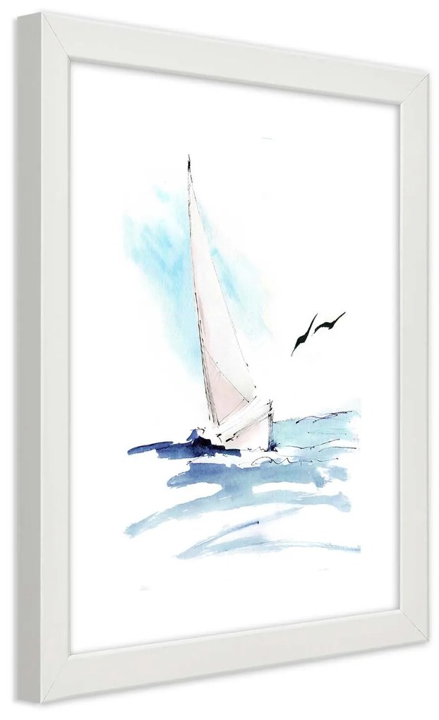 Gario Plagát Jachta na mori Farba rámu: Bez rámu, Rozmery: 30 x 45 cm