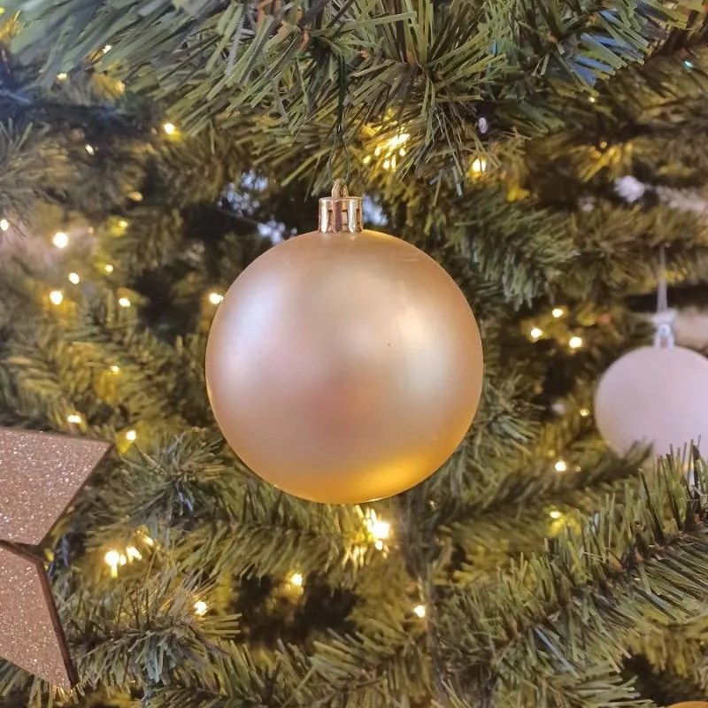 DECOLED Plastové ozdoby, prům. 8 cm, zlatá, 4x vrásková, 4x matná, 4x glitter