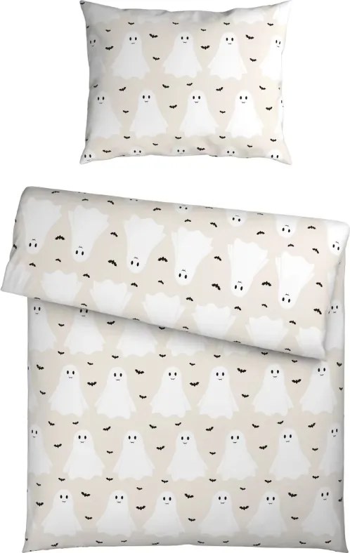 Detské bavlnené obliečky GHOSTIE béžové Rozmer obliečky: 80 x 80 cm | 135 x 200 cm