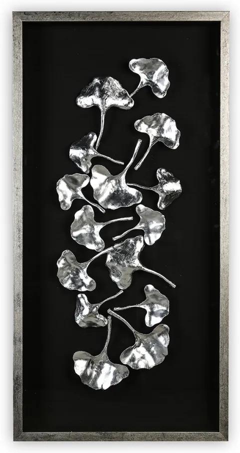 Obraz Ginkgo, 120 cm, čierna / strieborná