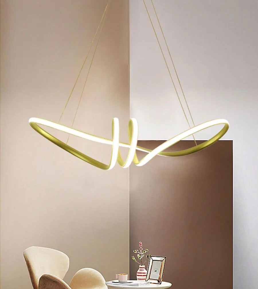 Toolight - LED závesné svietidlo APP824-CP + diaľkové ovládanie, zlatá, OSW-06662