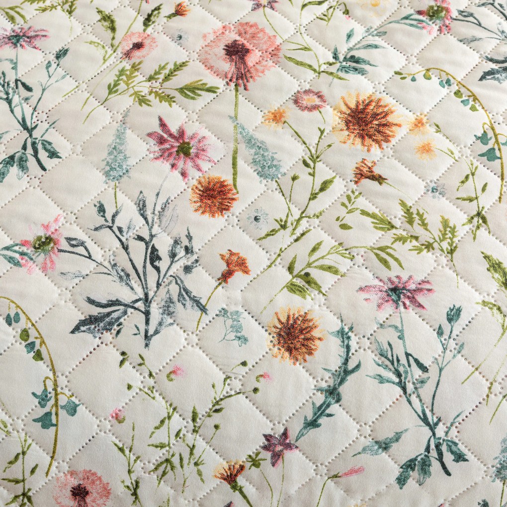 Prehoz na posteľ HERBALIS krémový Rozmer: 170 x 210 cm