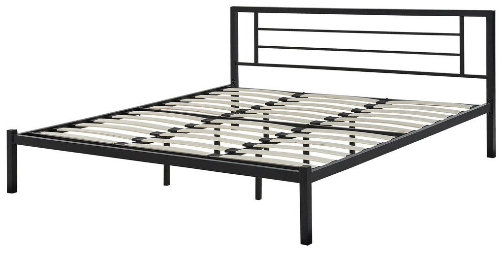 Kovová čierna posteľ s rámom CUSSET 180x200 cm Beliani