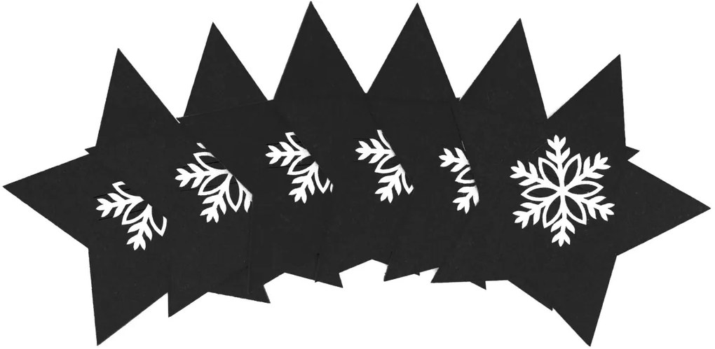 Vianočný obal na príbor Black Star 6 ks čierny