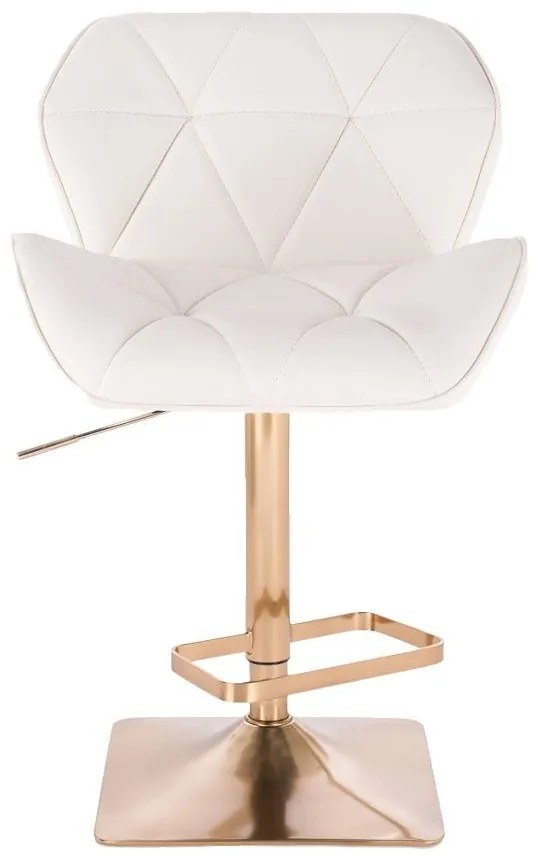 LuxuryForm DESIGN Barová stolička MILANO na zlatej hranatej podstave - biela