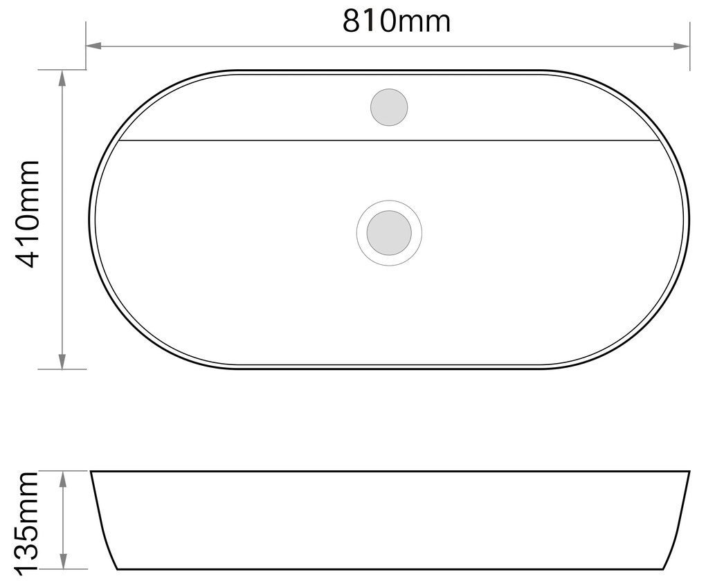 Erga Kahlani, umývadlo na dosku 810x410x135 mm, biela lesklá, ERG-V03-9486D-WH