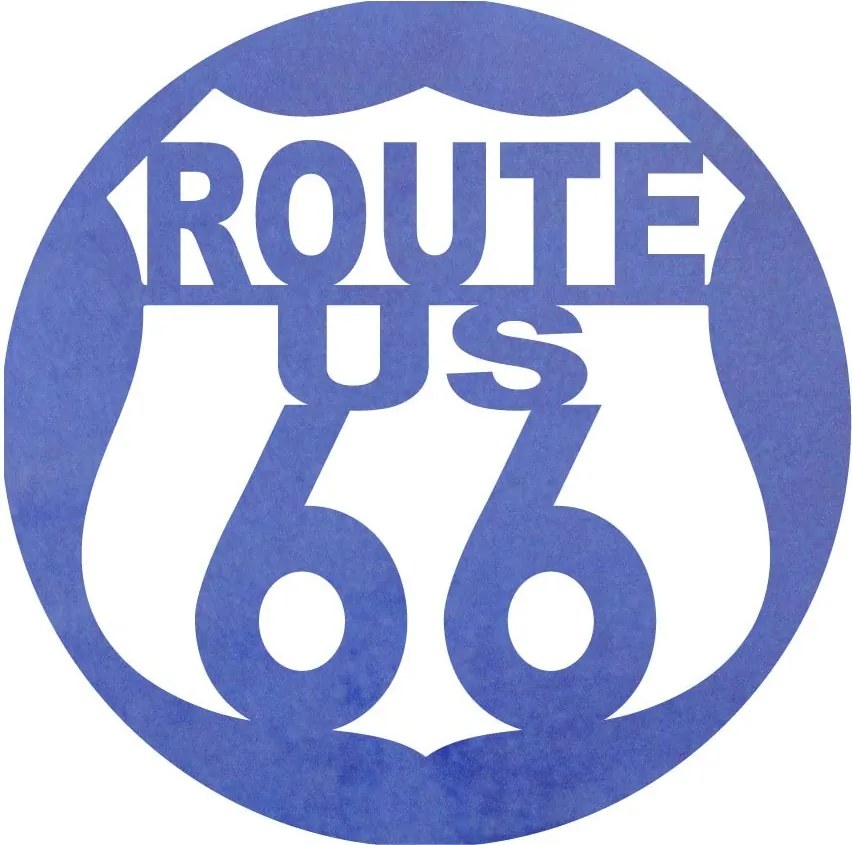 Drevený obraz na stenu U.S. ROUTE 66: Preglejka - Biela farba Rozmer 20 cm 4079-60544 PR0411