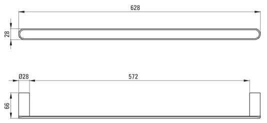 Deante ADR_0621 - Nástenný vešiak na uteráky ROUND 62,8 cm lesklý chróm