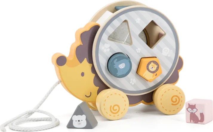 Ťahací triedič PolarB Jerzy 2 v 1 – ježko na ťahanie a triedenie tvarov