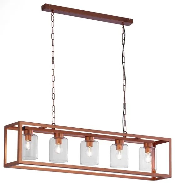 Jupiter 1804 - MC5 - Luster na reťazi MACARI 5xE27/60W/230V medená