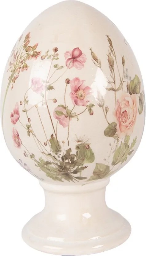 Vajíčko na podstavci s lúčnymi kvetmi Flowers of Love L - Ø 15*24 cm