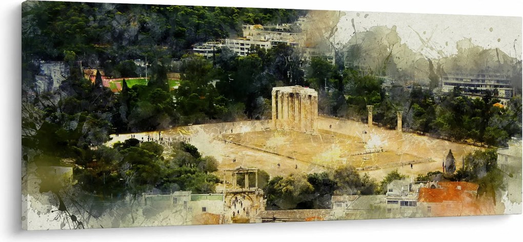 Obraz - Chrám Dia, Atény, Grécko (120x50 cm)