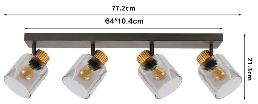 Brilagi - Bodové svietidlo HYGGE 3xE14/15W/230V čierna/dymová