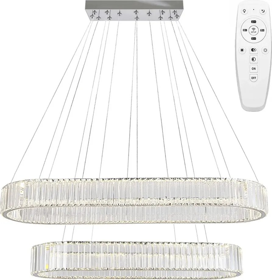 Toolight Toolight, LED stropné svietidlo 100x39 cm, 72W, APP1546-CP2, chrómová, OSW-05475