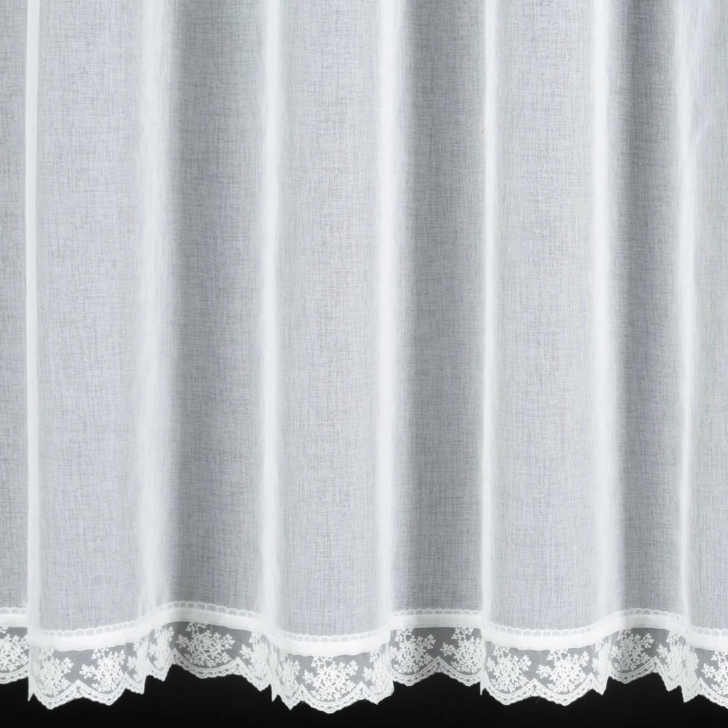 EUROFIRANY KRÁTKA ZÁCLONA NA KRÚŽKOCH SUZAN 350X140 CM BIELA