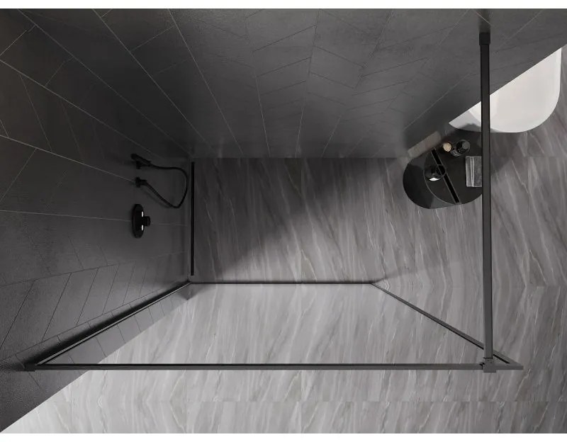 Mexen Kioto-F, sprchová zástena s rámom 150 x 202 cm, 8 mm číre sklo, grafitový profil, 800-150-104-66-00