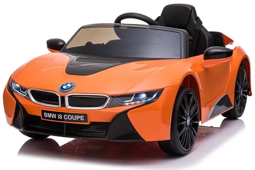 LEAN CARS ELEKTRICKÉ AUTÍČKO BMW i8 - NELAKOVANÉ - ORANŽOVÉ - 2x45W MOTOR - 1x12V4,5Ah - BATÉRIA - 2021