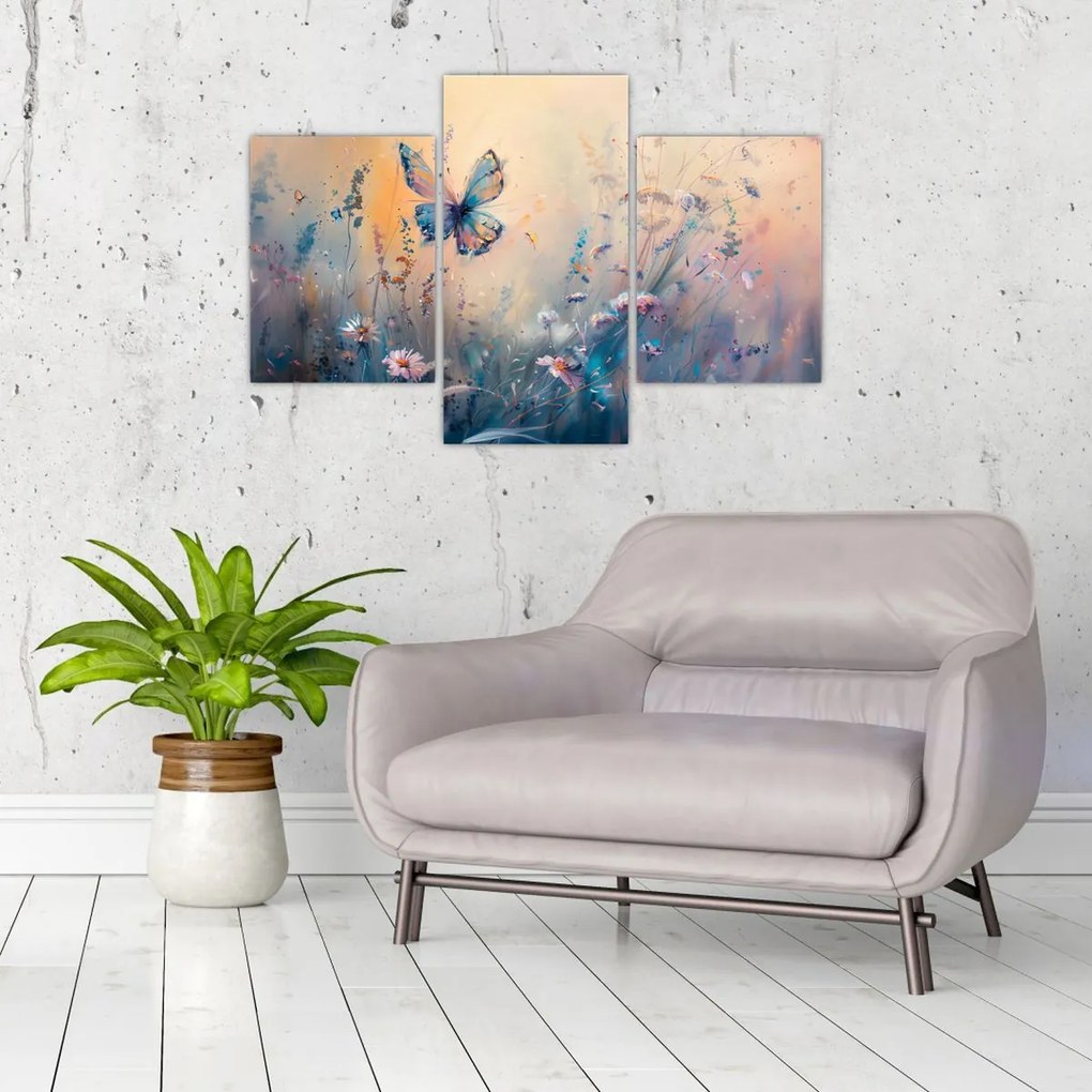 Obraz - Lúka s motýľom II. (90x60 cm)