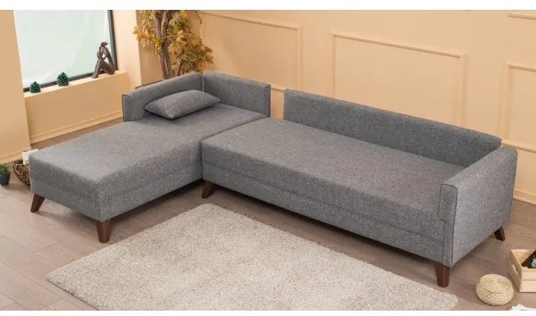 Rohová sedacia súprava v tvare L KORFU sivá ľavá