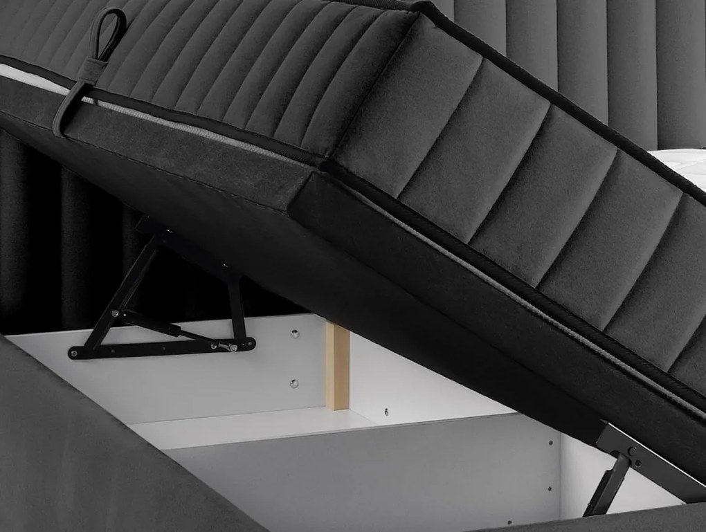 Posteľ Joy 180x200 cm,grafitovo šedá látka