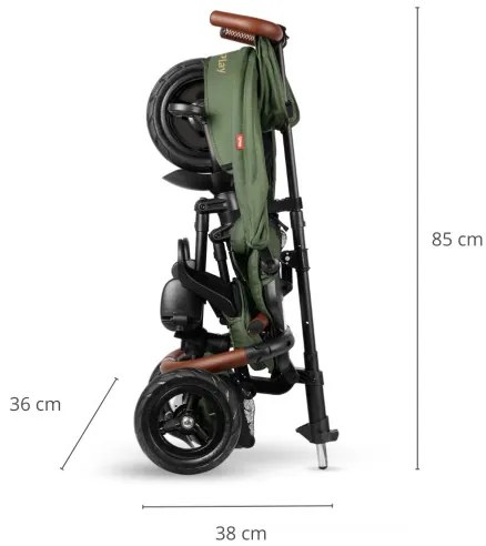 Detská trojkolka Rito Deluxe Rubber olivová