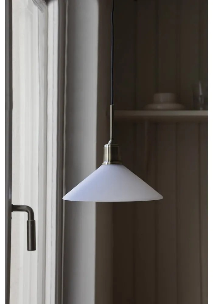 Závesné svietidlo so skleneným tienidlom v bielo-mosadzovej farbe ø 25 cm Vela – Markslöjd