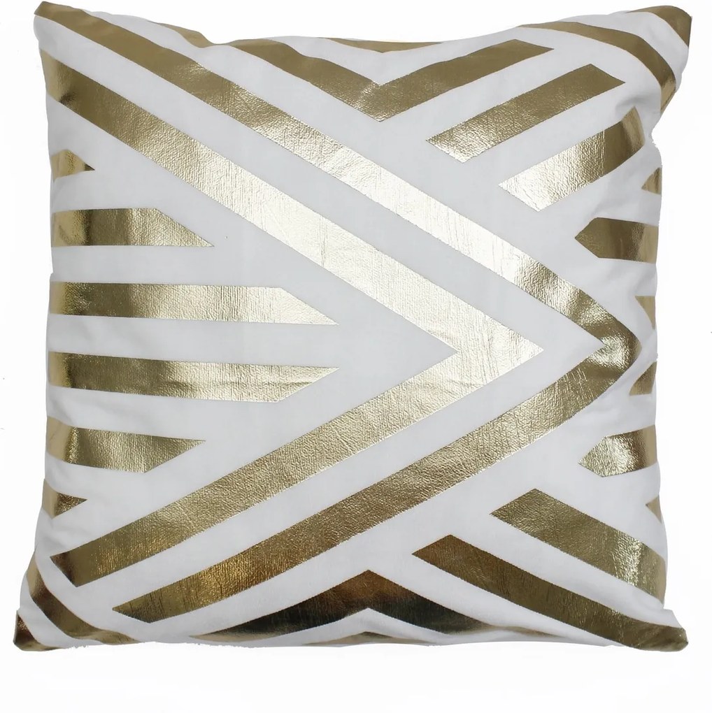 Domarex Vianočný vankúšik Deco Gold biela, 45 x 45 cm