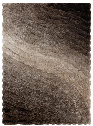 Moderný koberec FLIM 006-B2 shaggy, Vlny -tmavohnedý