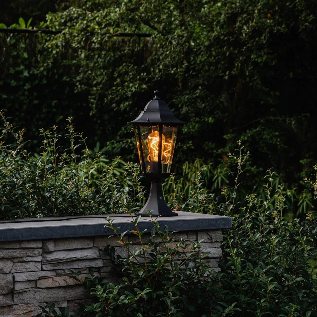 Klasická vonkajšia lampa s podstavcom čierna IP44 - New Orleans