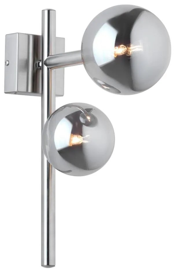 Jupiter 1903 - Nástenné svietidlo NEPTUN 2xG9/14W/230V matný chróm/dymová sivá