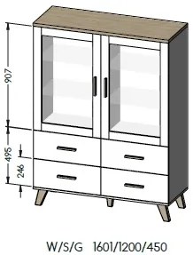 Cama Biela vitrína Lotus 2D4S