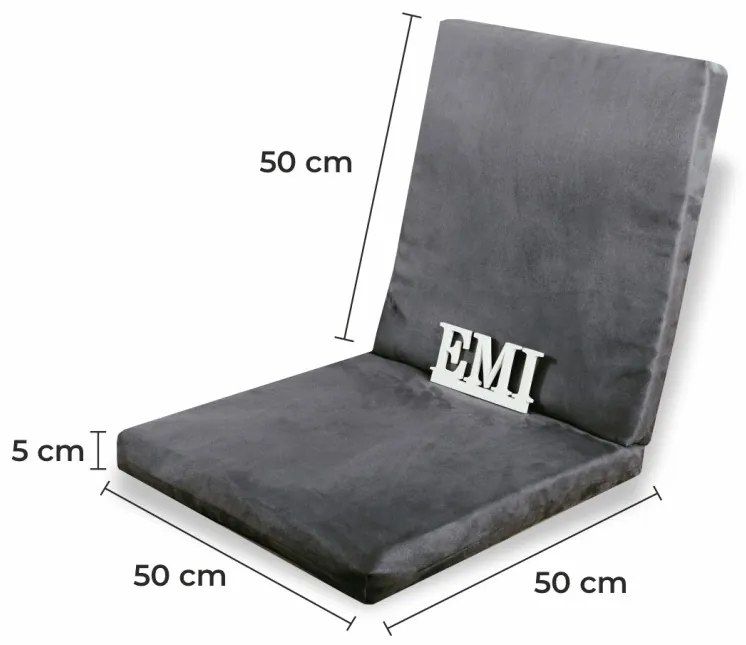 Poduška na stoličku sivá EMI, 60x60x5 cm