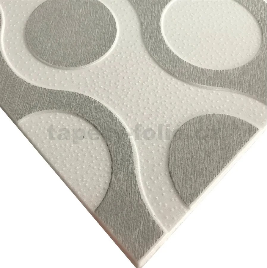 Stropné panely 3D XPS 0019, cena za kus, rozmer 50 cm x 50 cm, CHAINS sivý, IMPOL TRADE