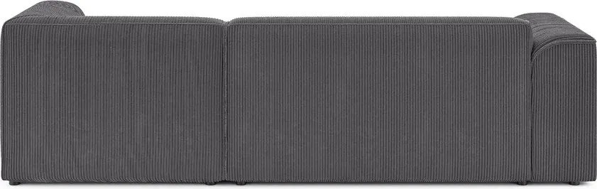 Tmavosivá menčestrová rohová pohovka (pravý roh/s leňoškou) Merid – Ropez