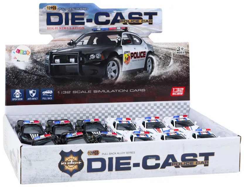 LEAN TOYS Policajné auto 1:32, kovové - Mix