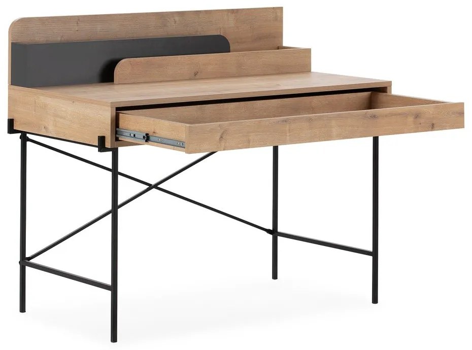 Pracovný stôl z dubového dreva so sekretárom 60x113 cm Lila – Marckeric