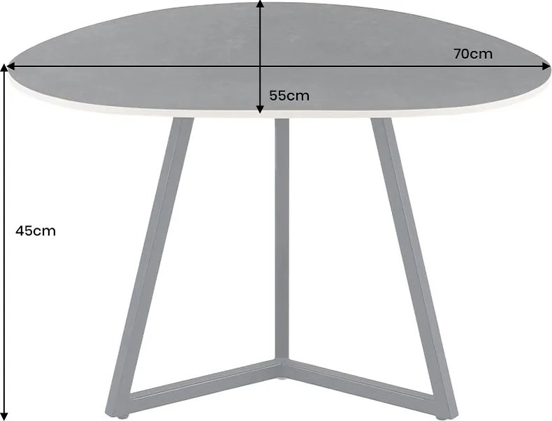 Keramický konferenčný stolík Paquita 70 cm antracitový