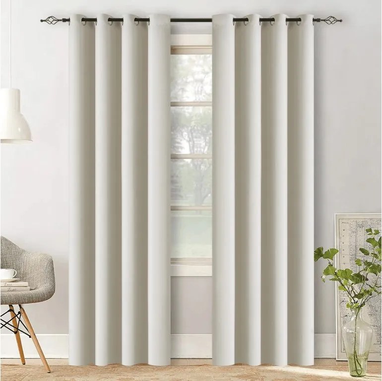 2x Bielo-krémový záves OXFORD 140x250 cm