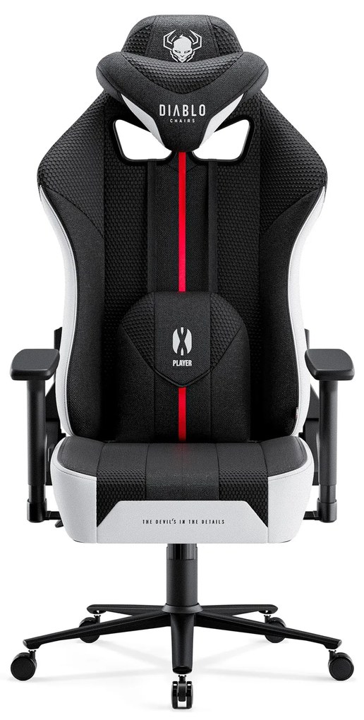 Látkové herné kreslo Diablo X-Player 2.0 Normal Size, bielo-čierne